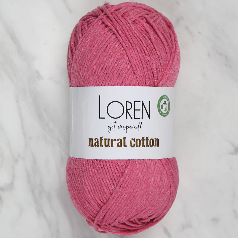 Loren Natural Cotton Yarn, Fuchsia - R095