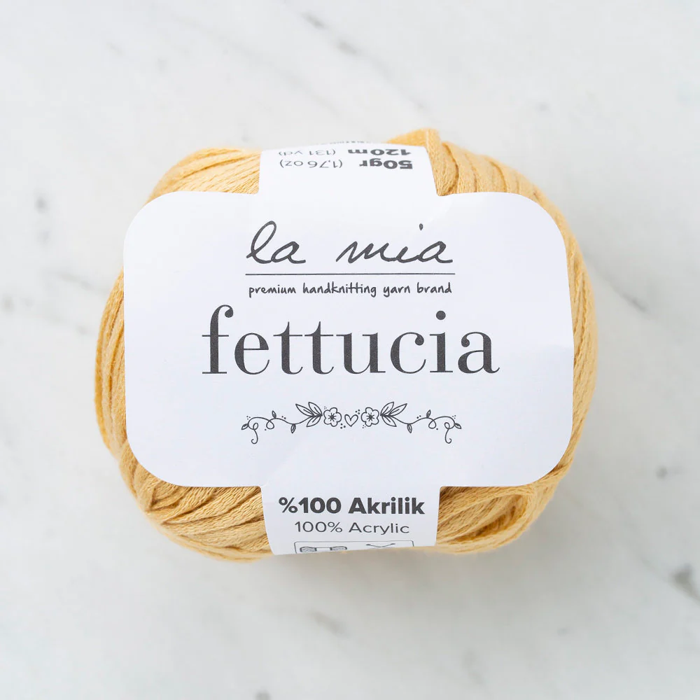 La Mia Fettucia  Yarn, Dark Beige - L097