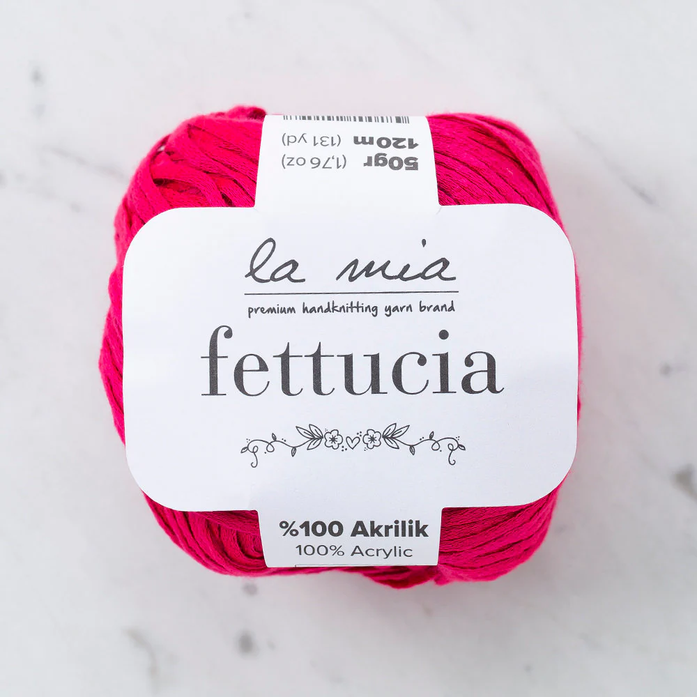 La Mia Fettucia Yarn, Fuchsia - L058
