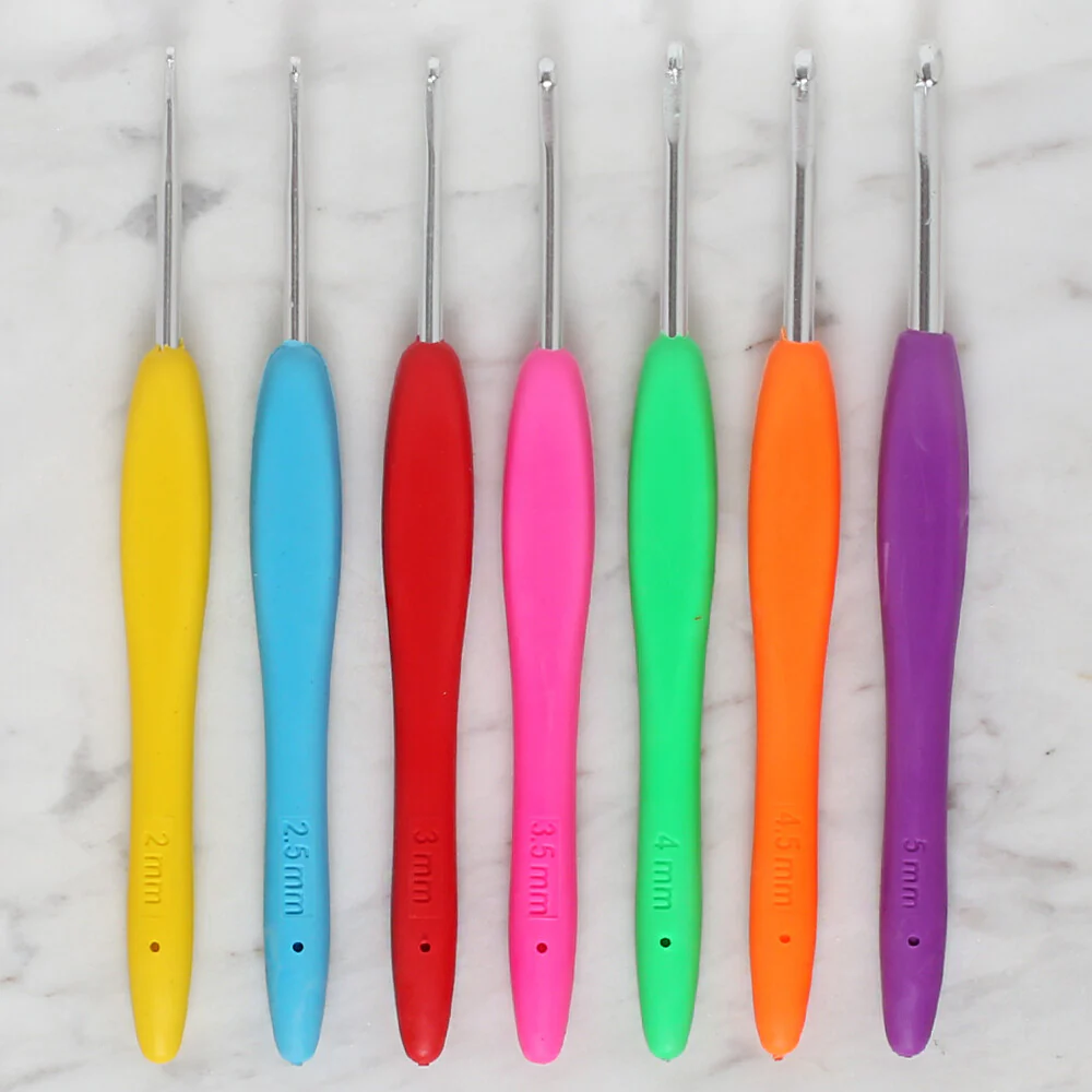 Tuva 7 pcs Silicon Handle Crochet Hook Set - Image 2