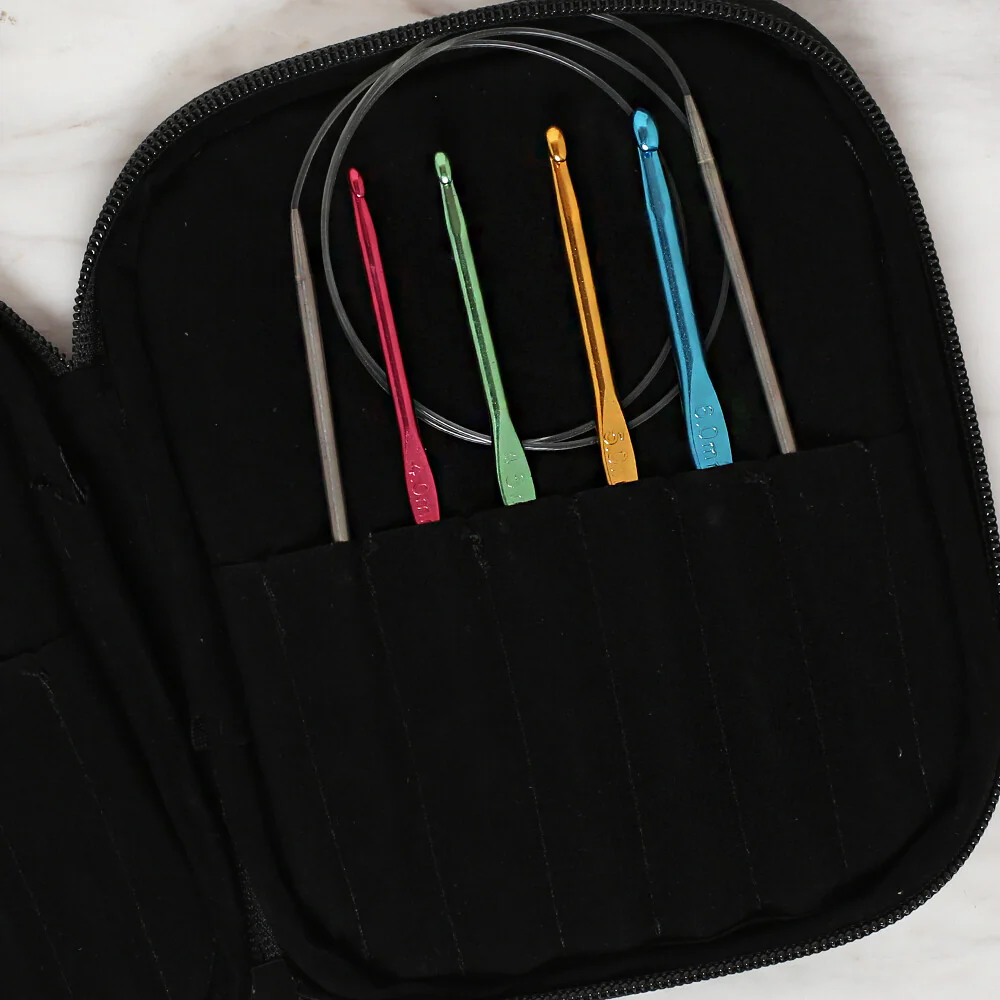 Loren Crochet Hook and Knitting Accessories Set with Case - Image 3