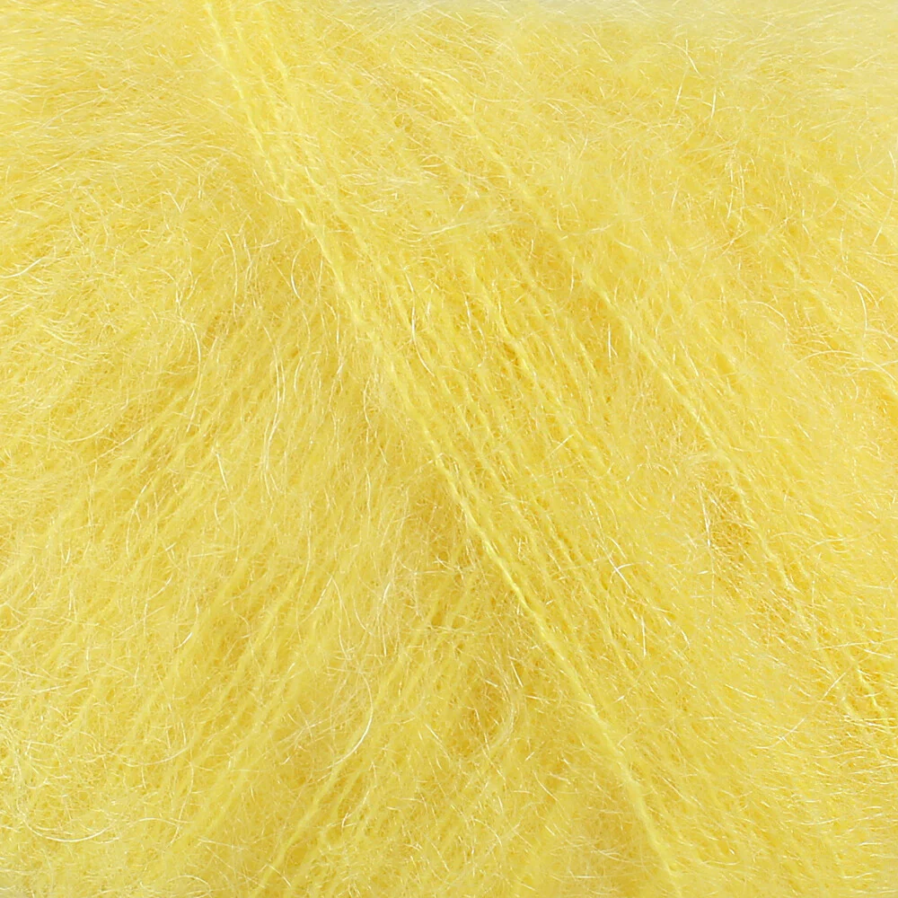 Gazzal Super Kid Mohair 25 Gr Knitting Yarn, Yellow - 64431 - Image 2