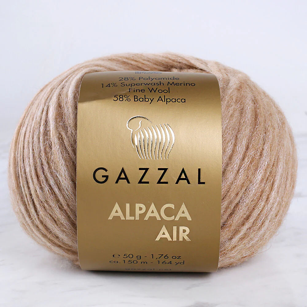 Gazzal Alpaca Air Knitting Yarn , Coffee - C:75