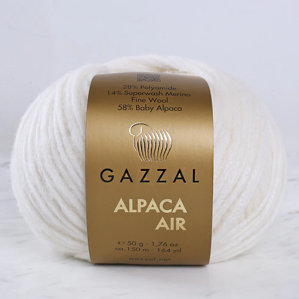 Gazzal Alpaca Air Knitting Yarn , Cream - C:70
