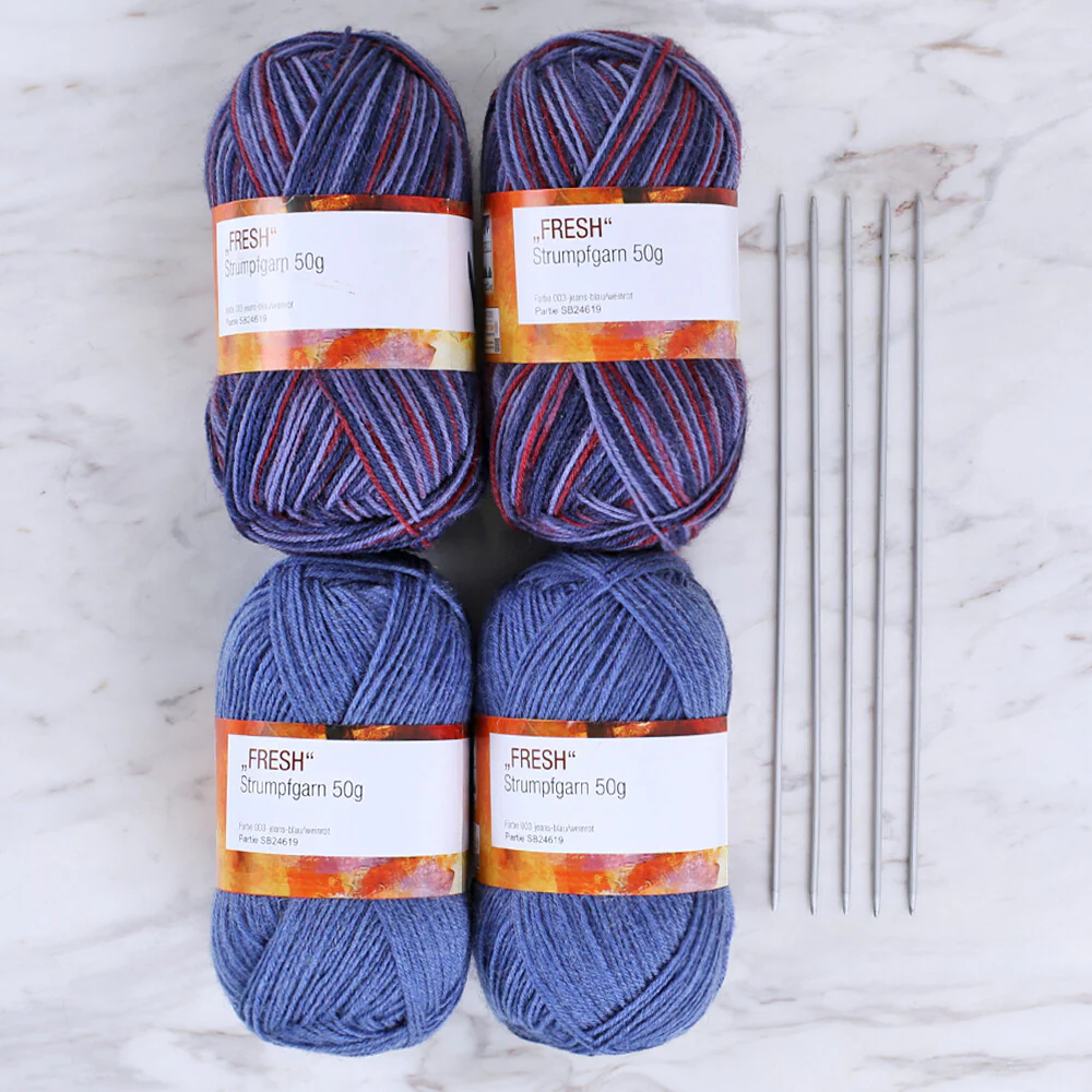 Createlli 4 Skeins Socks Yarn, Variegated - 003