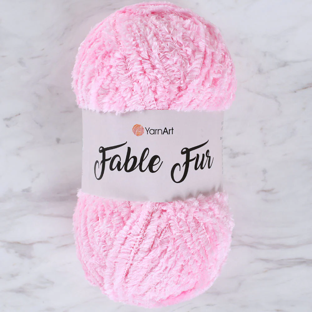 YarnArt Fable Fur Yarn- Pink - 977