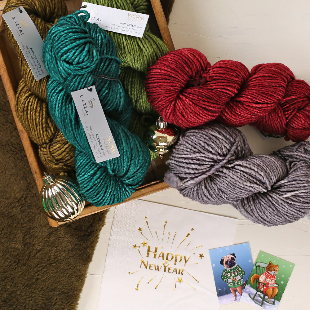 Gazzal Worm Hand Paints Yarn, Aubergine - 3869 - Image 4