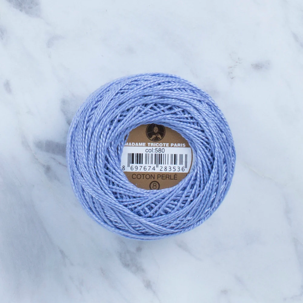 Madame Tricote Paris Koton Perle No: 8 Embroidery Thread, Blue - 580 - Image 2