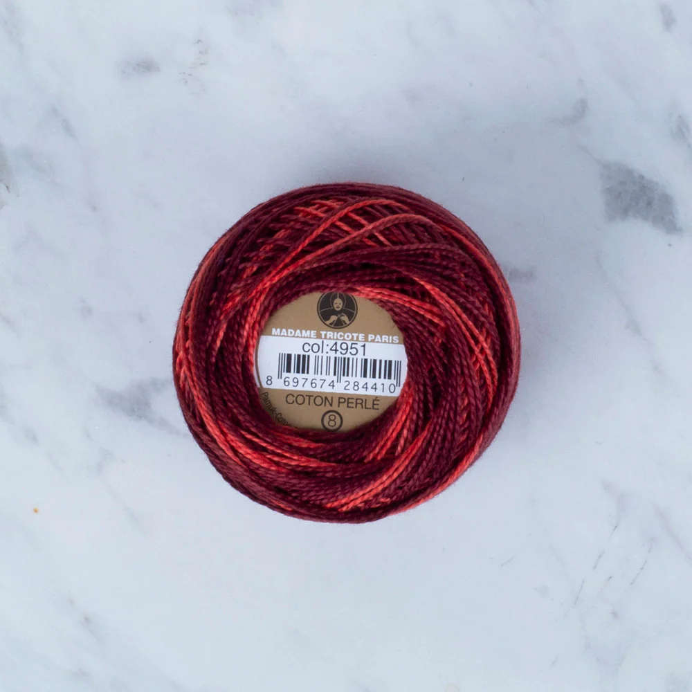 Madame Tricote Paris Koton Perle No: 8 Embroidery Thread, Variegated- 4951 - Image 2