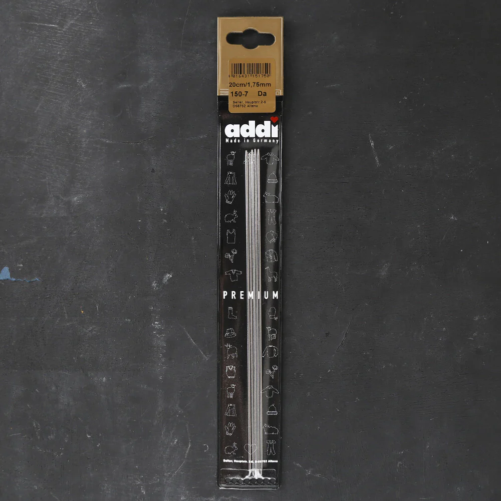 Addi 1.75mm 20cm Steel Double-pointed Needles - 150-7/20/1.75