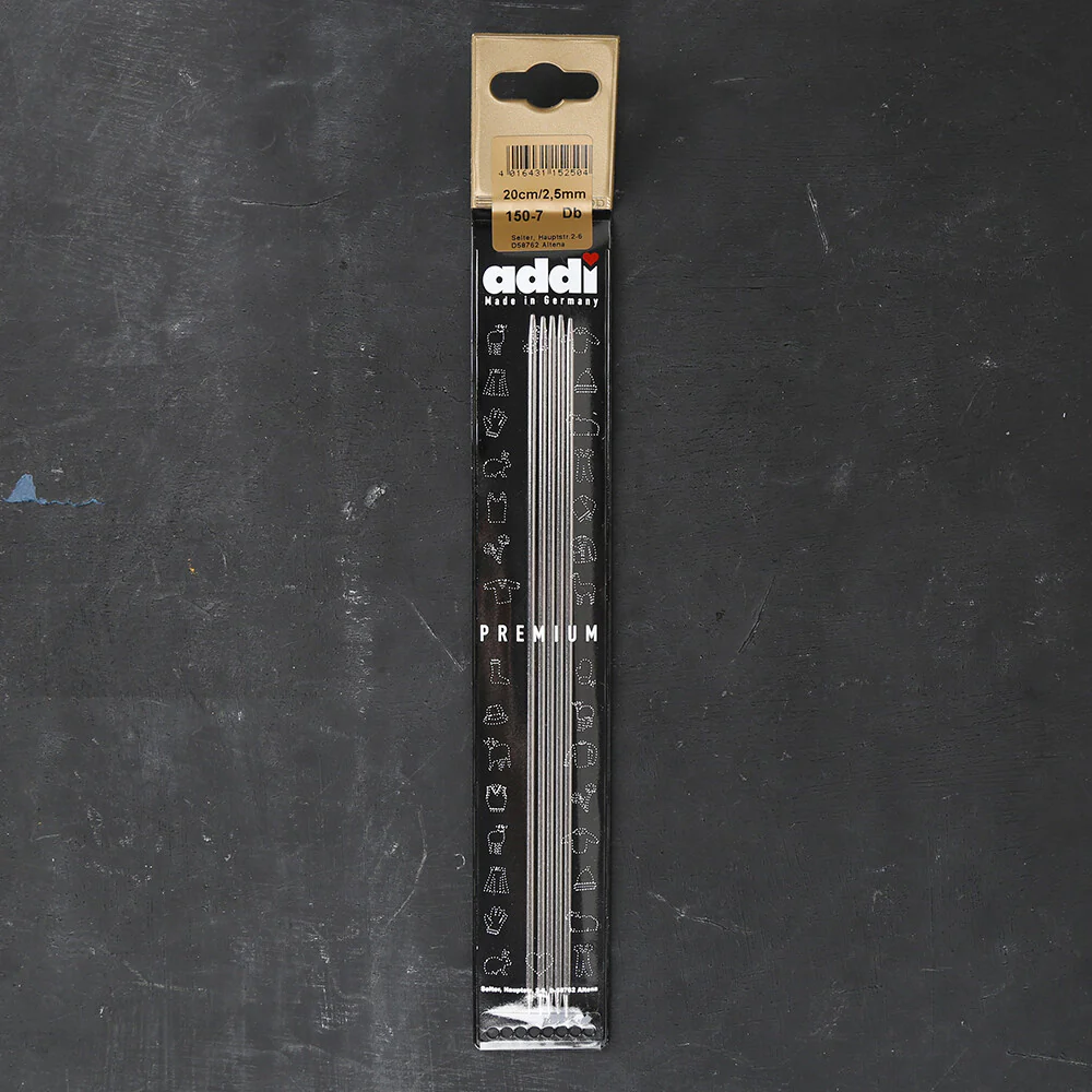 Addi 2.5mm 20cm Steel Double Pointed Knitting Needle - 150-7