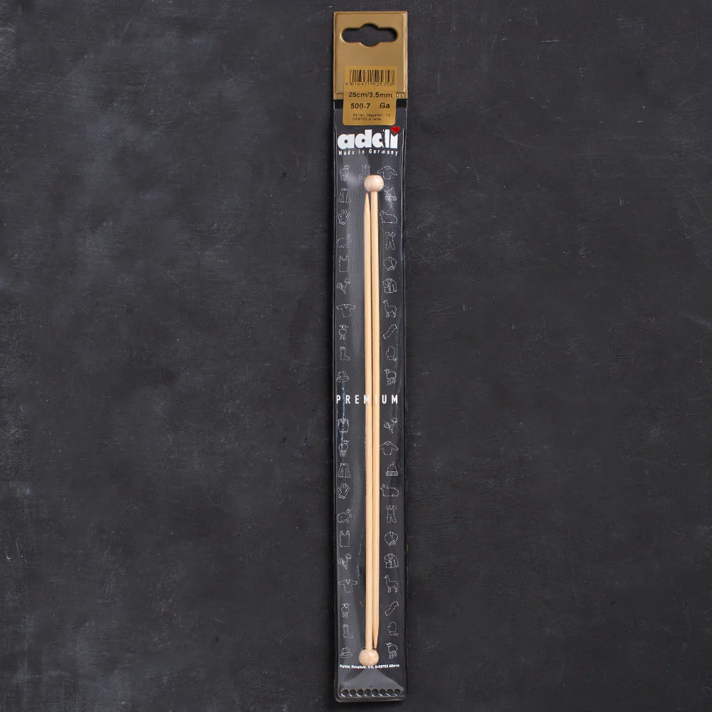 Addi 3.5mm 25cm Bamboo Jacket Knitting Needles - 500-7/25/3.5