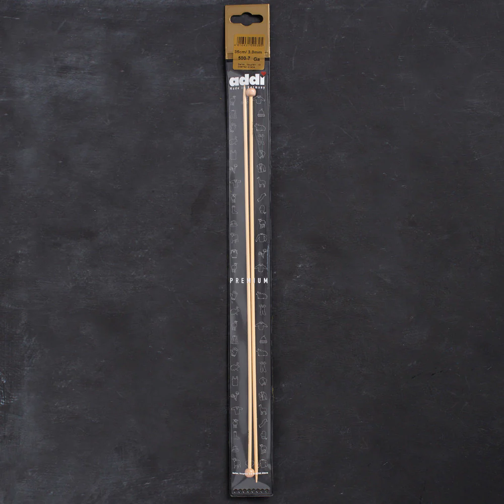 Addi 3mm 35cm Bamboo Jacket Knitting Needles - 500-7/35/3