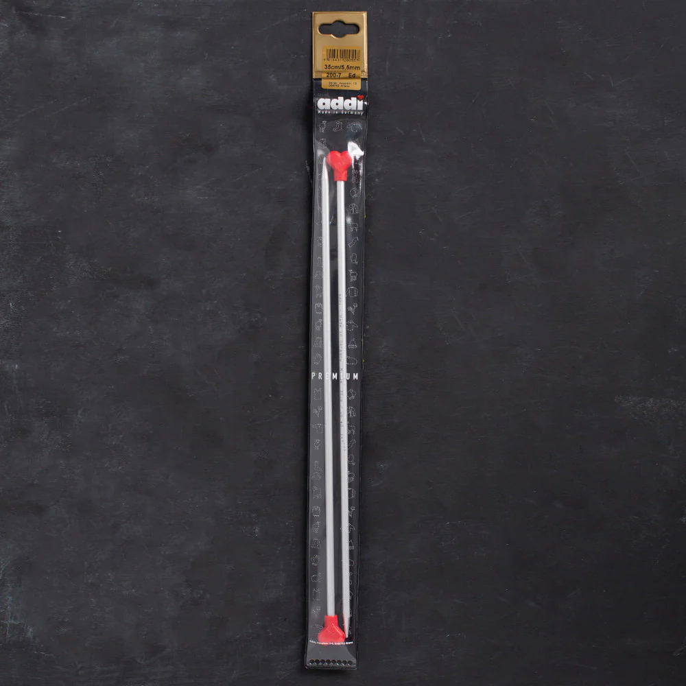 Addi 5.5 mm 35 cm Jacket Knitting Needles, Aluminium - 200-7/35/5.5