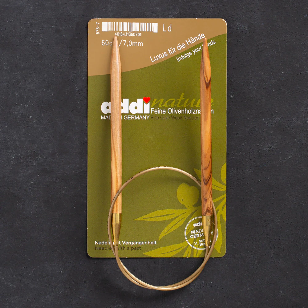 Addi Olive Wood 7mm 60cm Circular Knitting Needles - 575-7