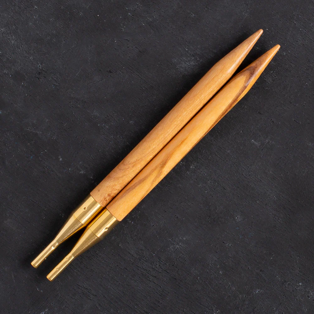 Addi Nature Olive Wood Click 8mm 13cm Needle Tips - 576-2 - Image 2