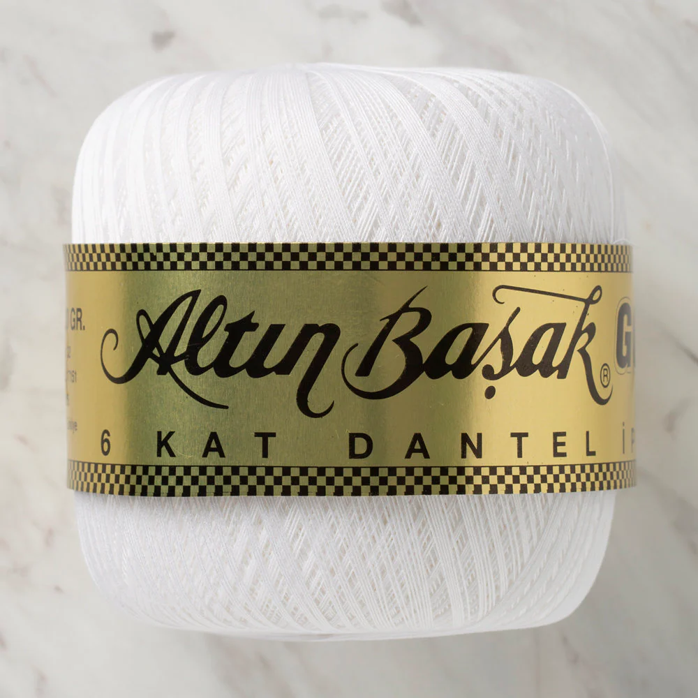 Altınbaşak 100Gr 6 Ply Gold Lace Thread 60 No - White