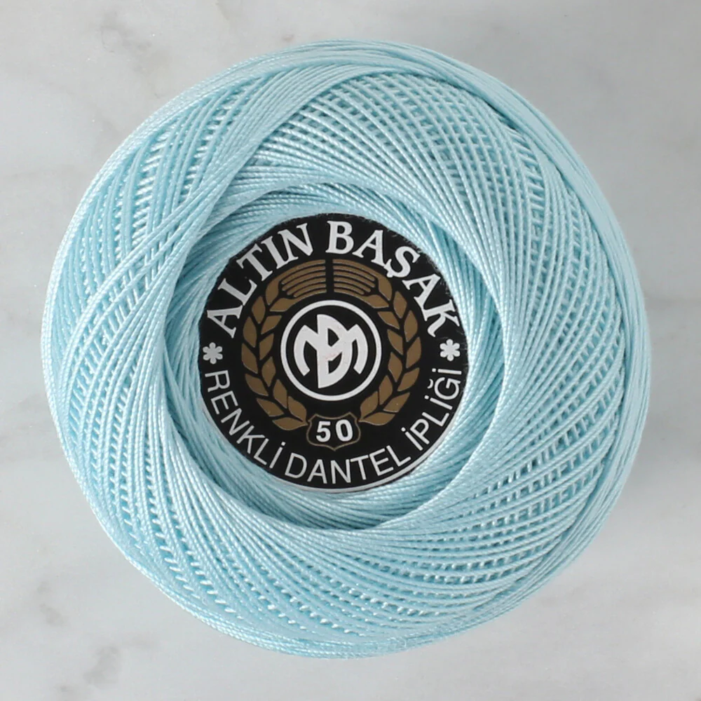 Altınbaşak 20Gr 50 No Baby Blue Classic Colored Lace Thread Ball - 363 - Image 2