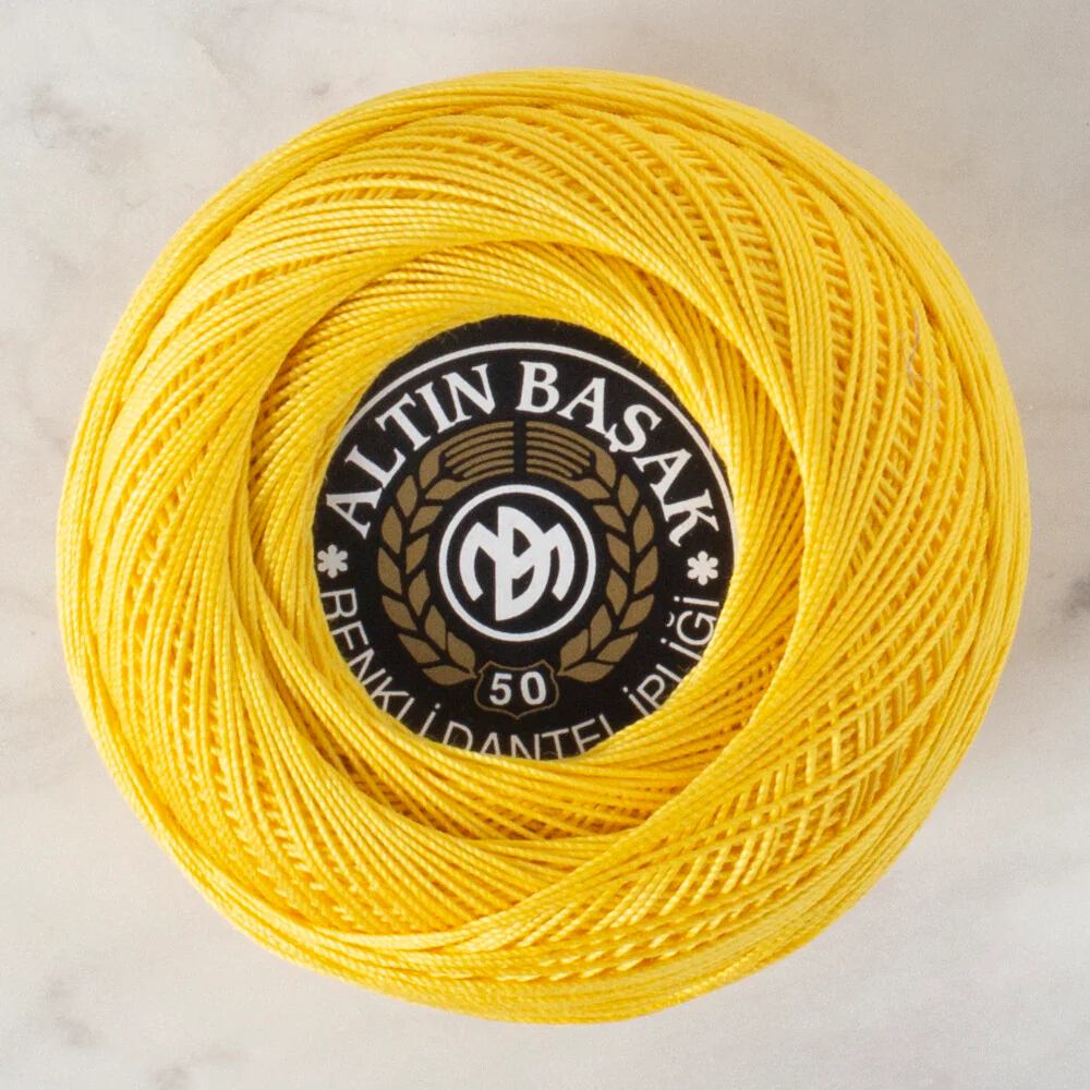 Altınbaşak 20Gr 50 No Dark Yellow Classic Color Lace Thread Ball - 347 - Image 2