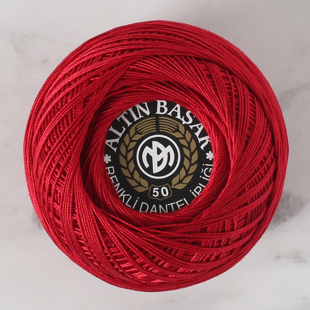 Altınbaşak 20Gr 50 No Red Classic Colored Lace Thread Ball - 357 - Image 2