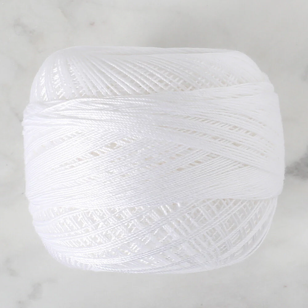 Altınbaşak 20Gr 50 No White Classic Colored Lace Thread Ball - White