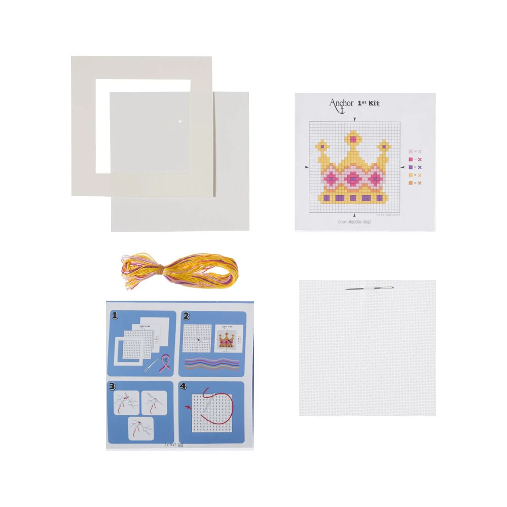 Anchor 1st Starter Cross Stitch Kit – Crown - F10020 - Image 2