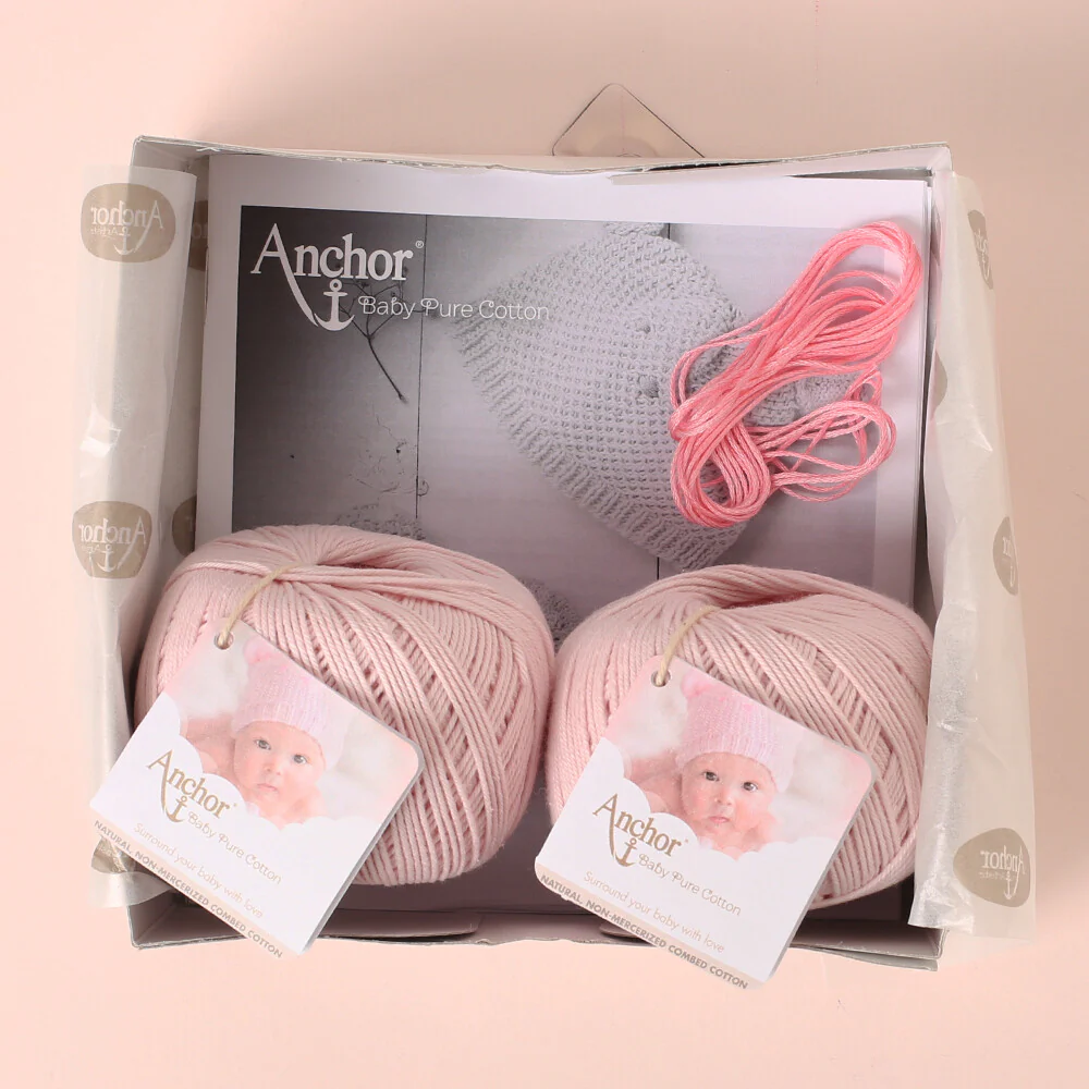 Anchor Baby Pure Cotton Bear Beanie & Booties Kit, Pink - A28B001-09070 - Image 2