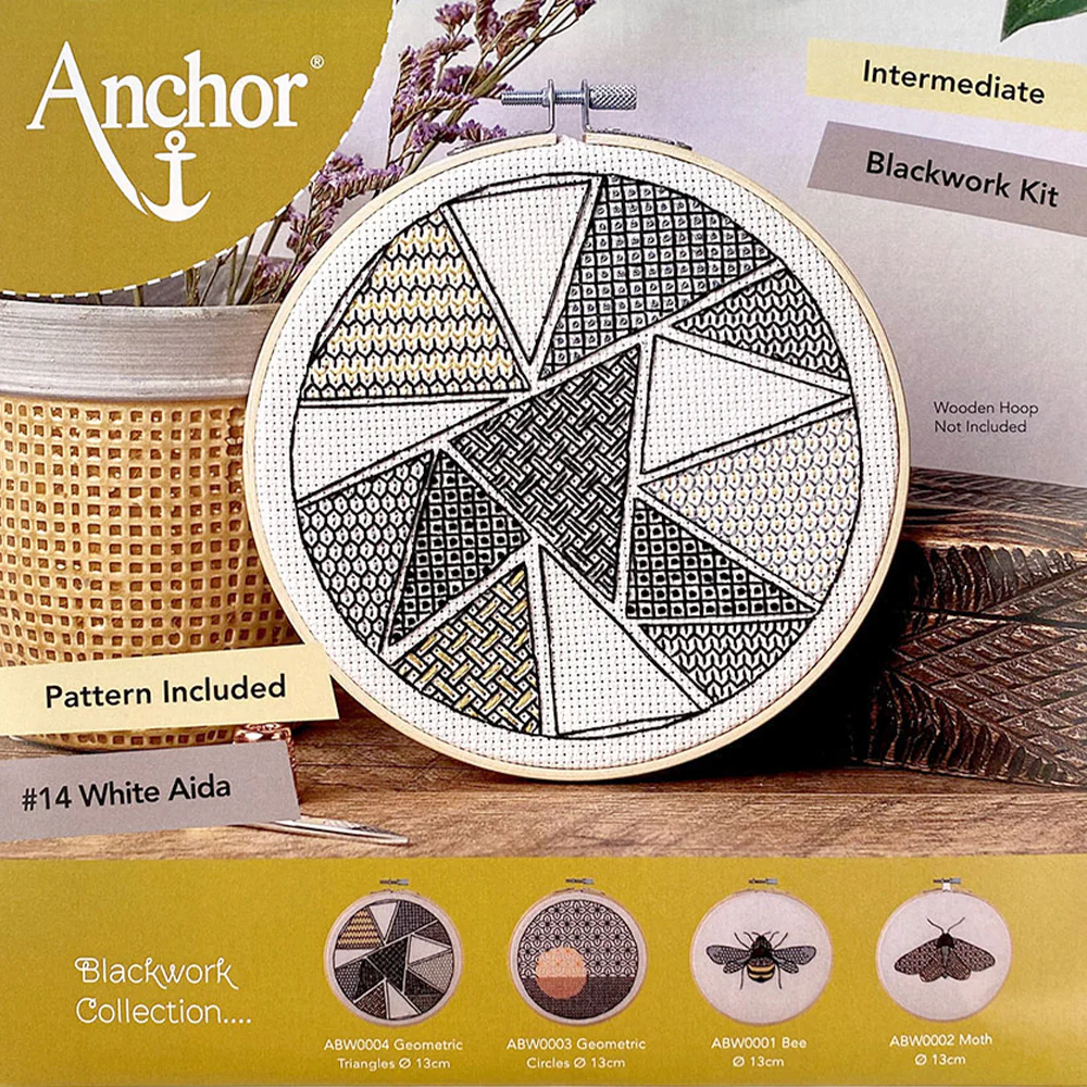 Anchor Blackwork Geometric Triangles Processing Embroidery Kit- ABW0004