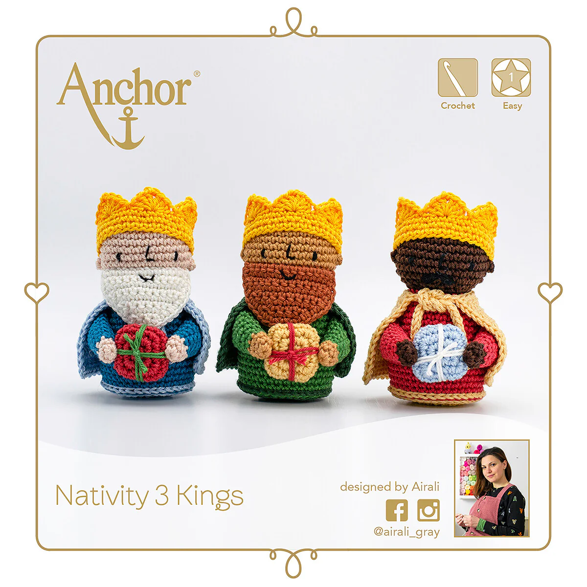 Anchor Nativity 3 Kings Amigurumi Set - A28C004-09062 - Image 4
