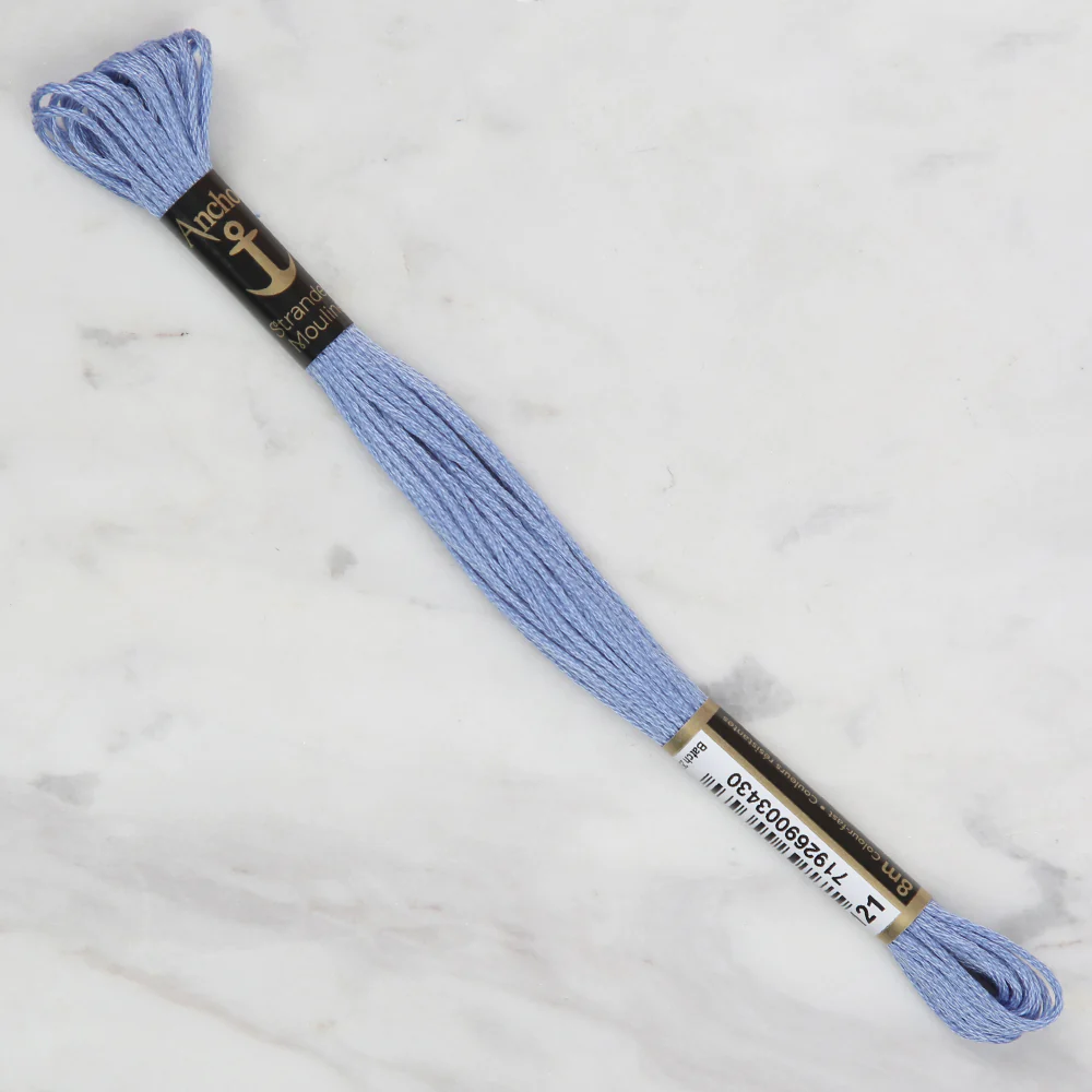 Anchor Stranded Mouline Embroidery Thread, 8m, Blue - 0121