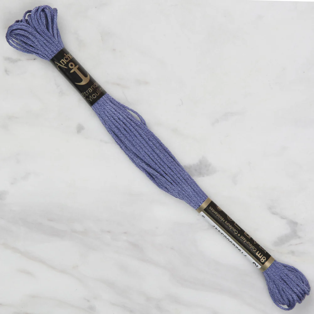 Anchor Stranded Mouline Embroidery Thread, 8m, Blue - 0122