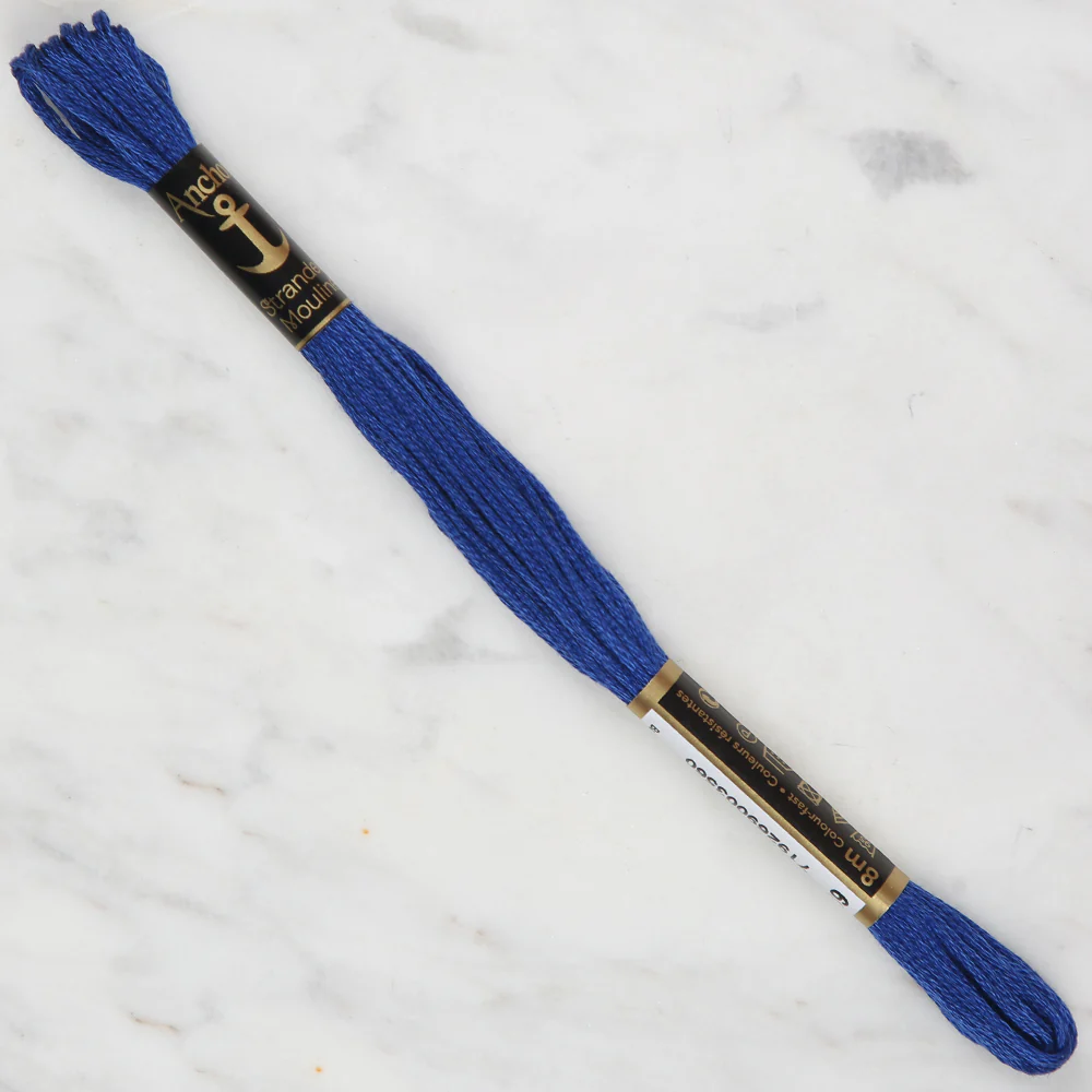 Anchor Stranded Mouline Embroidery Thread, 8m, Blue - 0139