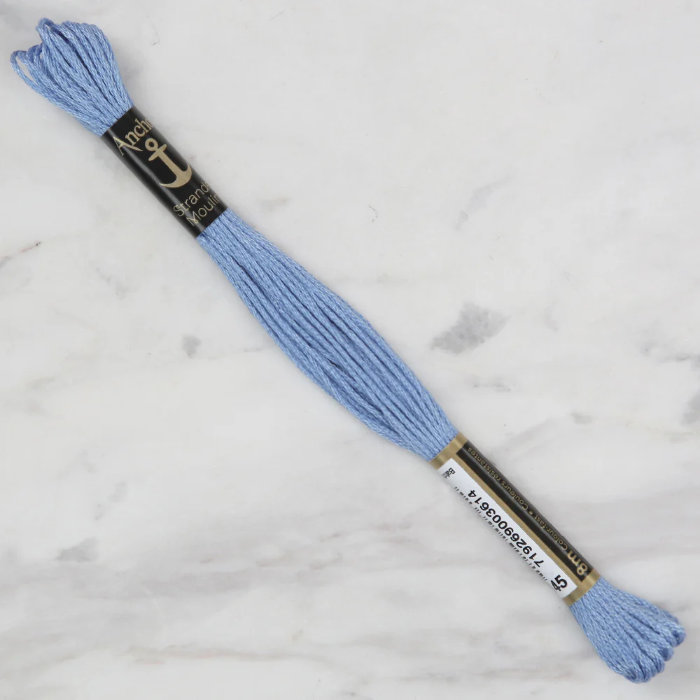 Anchor Stranded Mouline Embroidery Thread, 8m, Blue - 0145