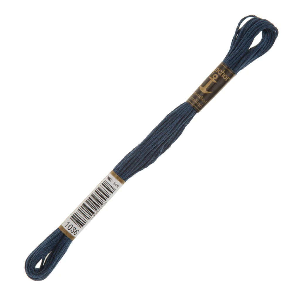 Anchor Stranded Mouline Embroidery Thread, 8m, Blue - 1036