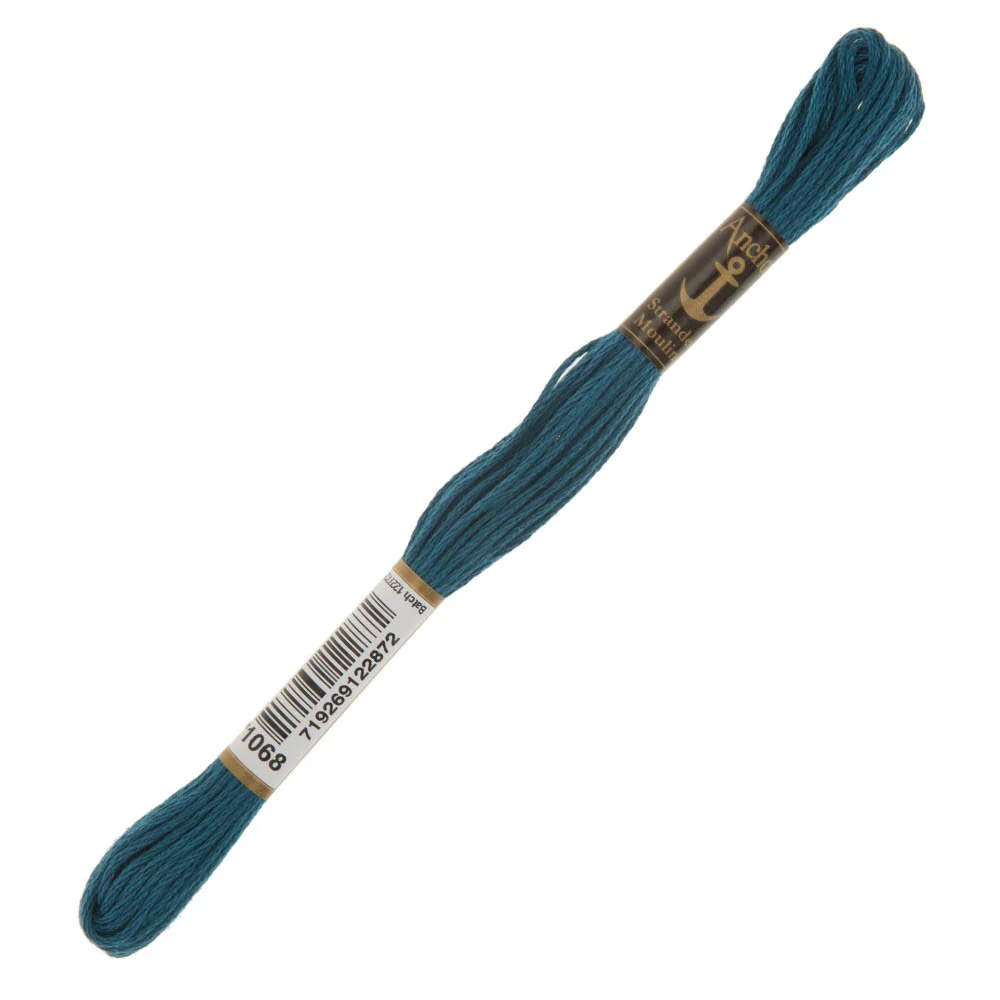 Anchor Stranded Mouline Embroidery Thread, 8m, Blue - 1068