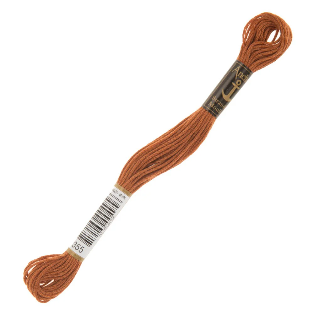 Anchor Stranded Mouline Embroidery Thread, 8m, Brown - 0355
