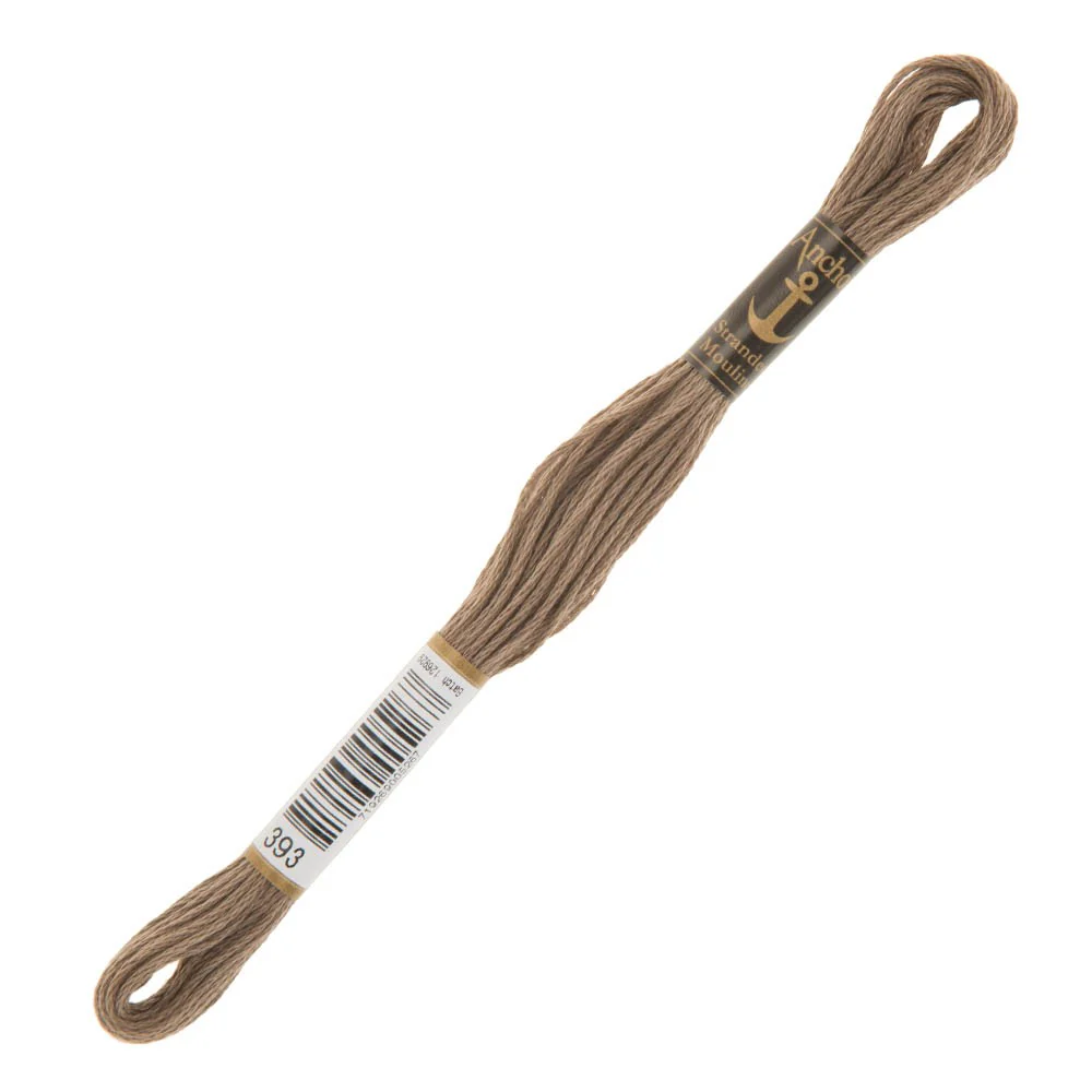 Anchor Stranded Mouline Embroidery Thread, 8m, Brown - 0393