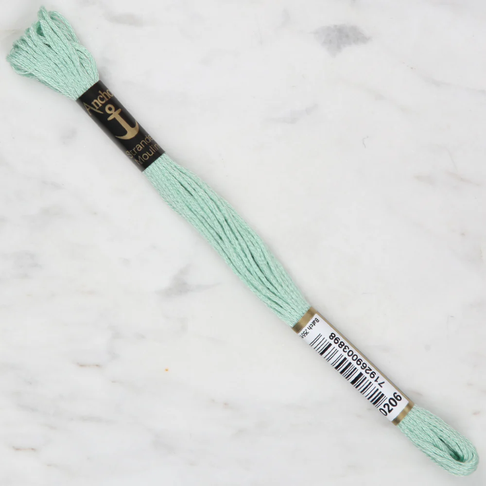 Anchor Stranded Mouline Embroidery Thread, 8m, Green - 0206