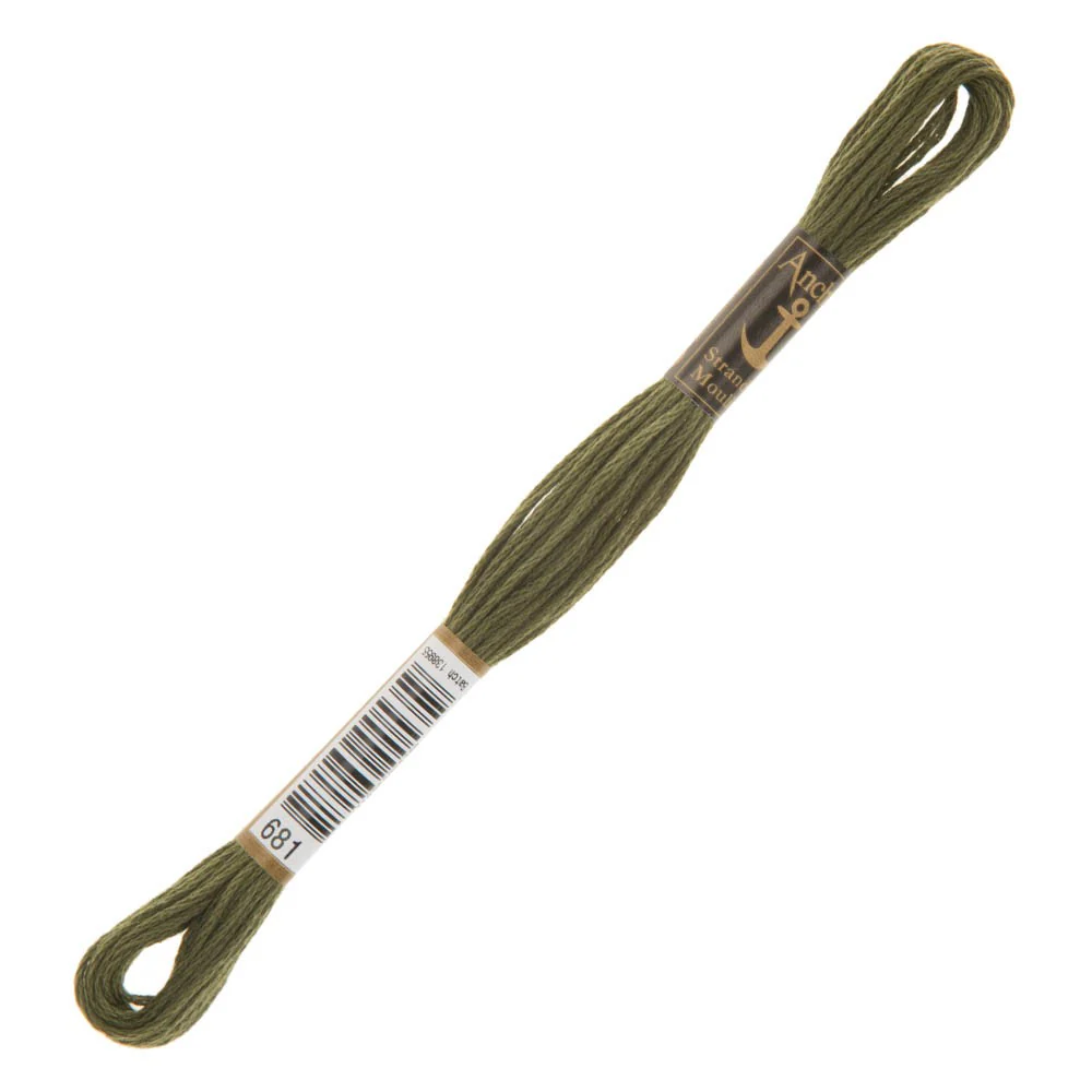 Anchor Stranded Mouline Embroidery Thread, 8m, Green - 0681