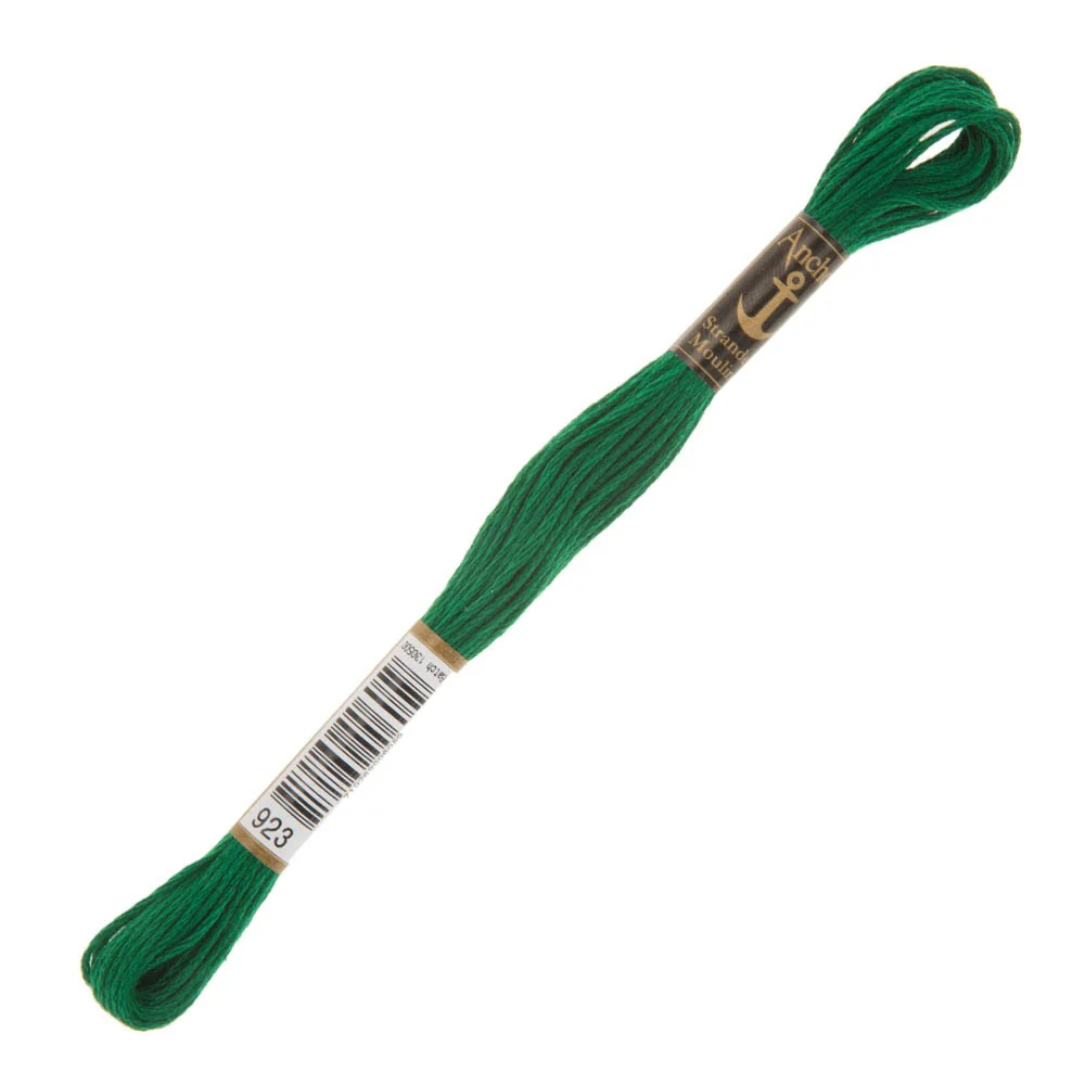 Anchor Stranded Mouline Embroidery Thread, 8m, Green - 0923