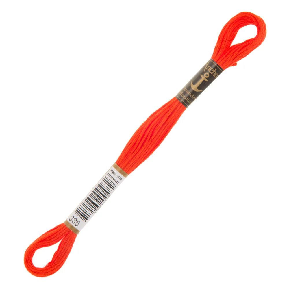Anchor Stranded Mouline Embroidery Thread, 8m, Orange - 0335