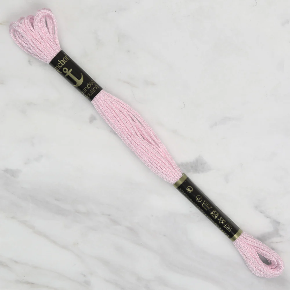 Anchor Stranded Mouline Embroidery Thread, 8m, Pink - 0073