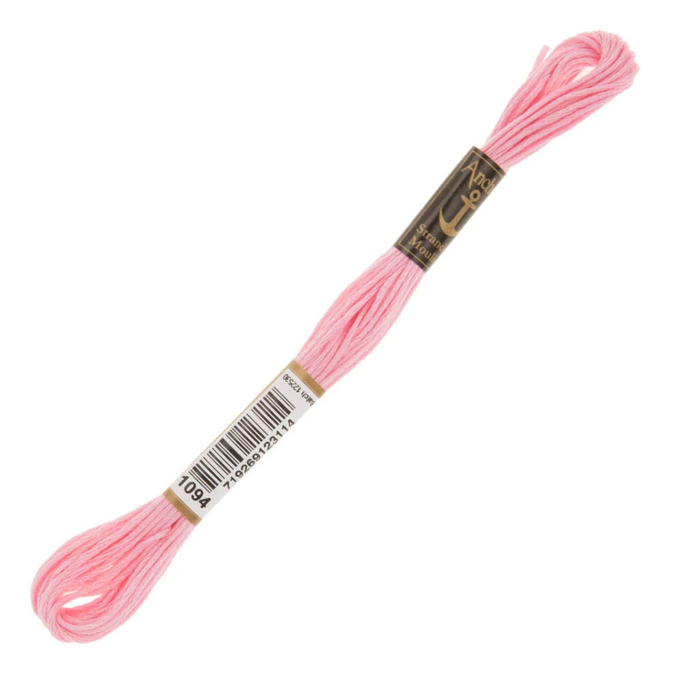 Anchor Stranded Mouline Embroidery Thread, 8m, Pink - 1094