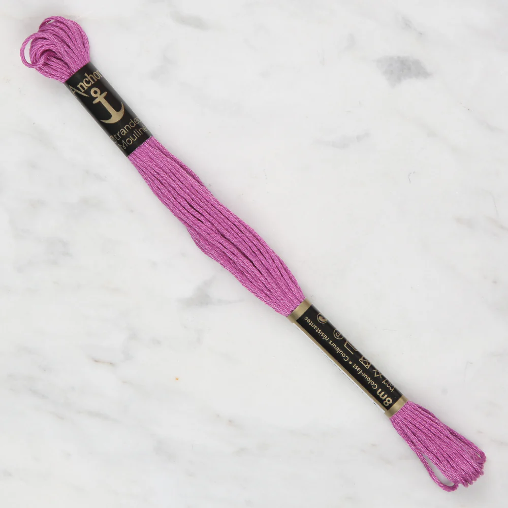 Anchor Stranded Mouline Embroidery Thread, 8m, Purple - 0087