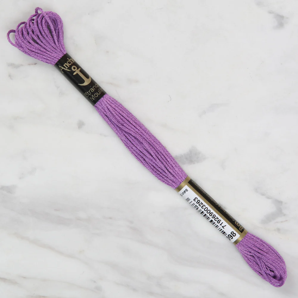 Anchor Stranded Mouline Embroidery Thread, 8m, Purple - 0098