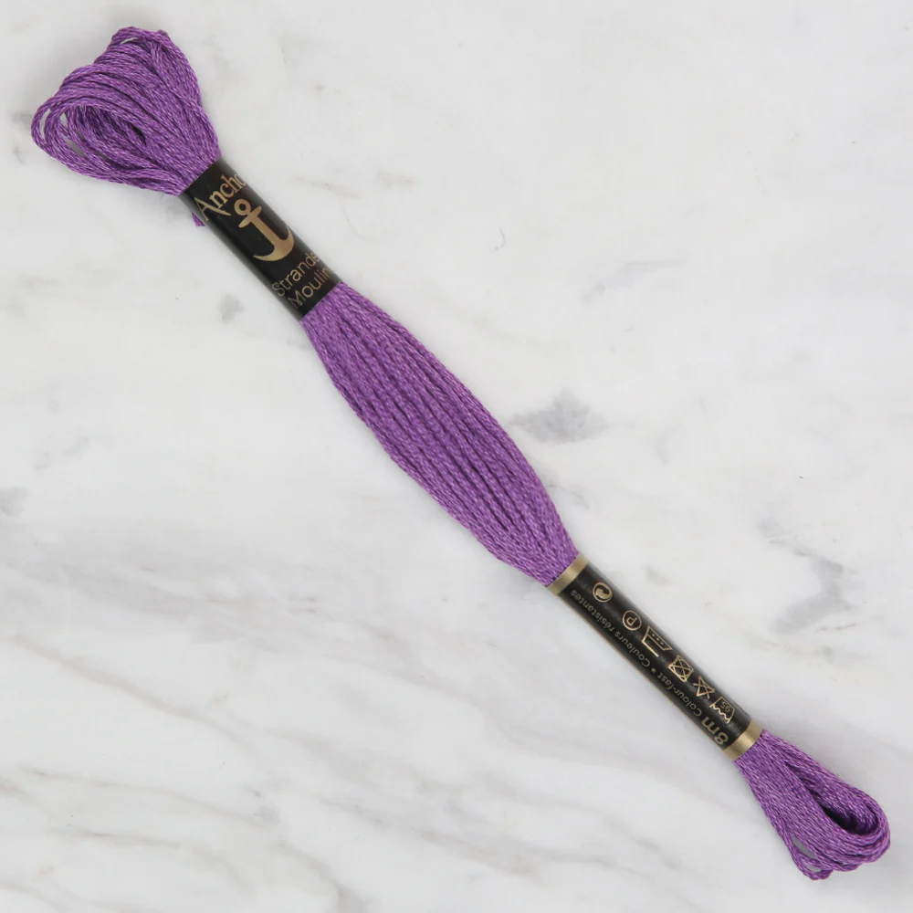 Anchor Stranded Mouline Embroidery Thread, 8m, Purple - 0099