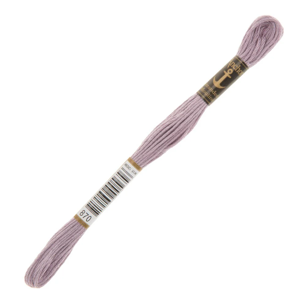 Anchor Stranded Mouline Embroidery Thread, 8m, Purple - 0870