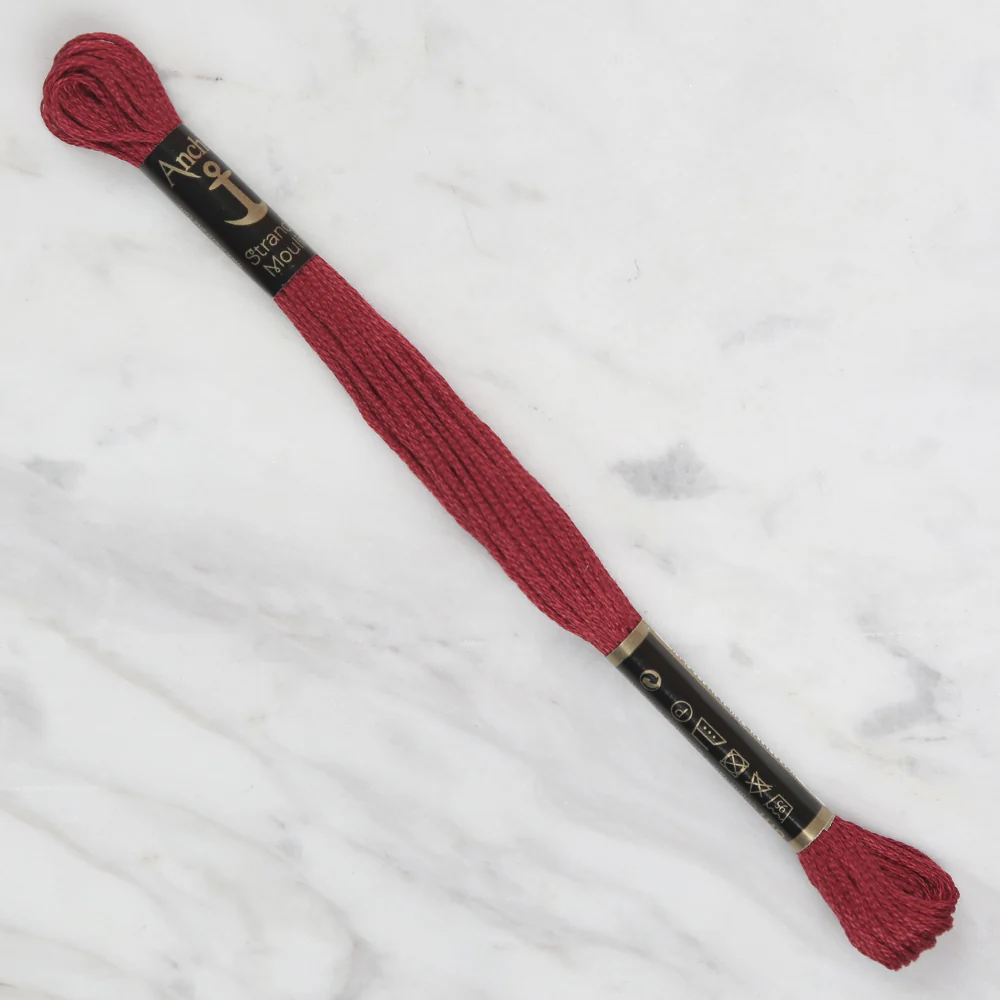 Anchor Stranded Mouline Embroidery Thread, 8m, Red - 0020