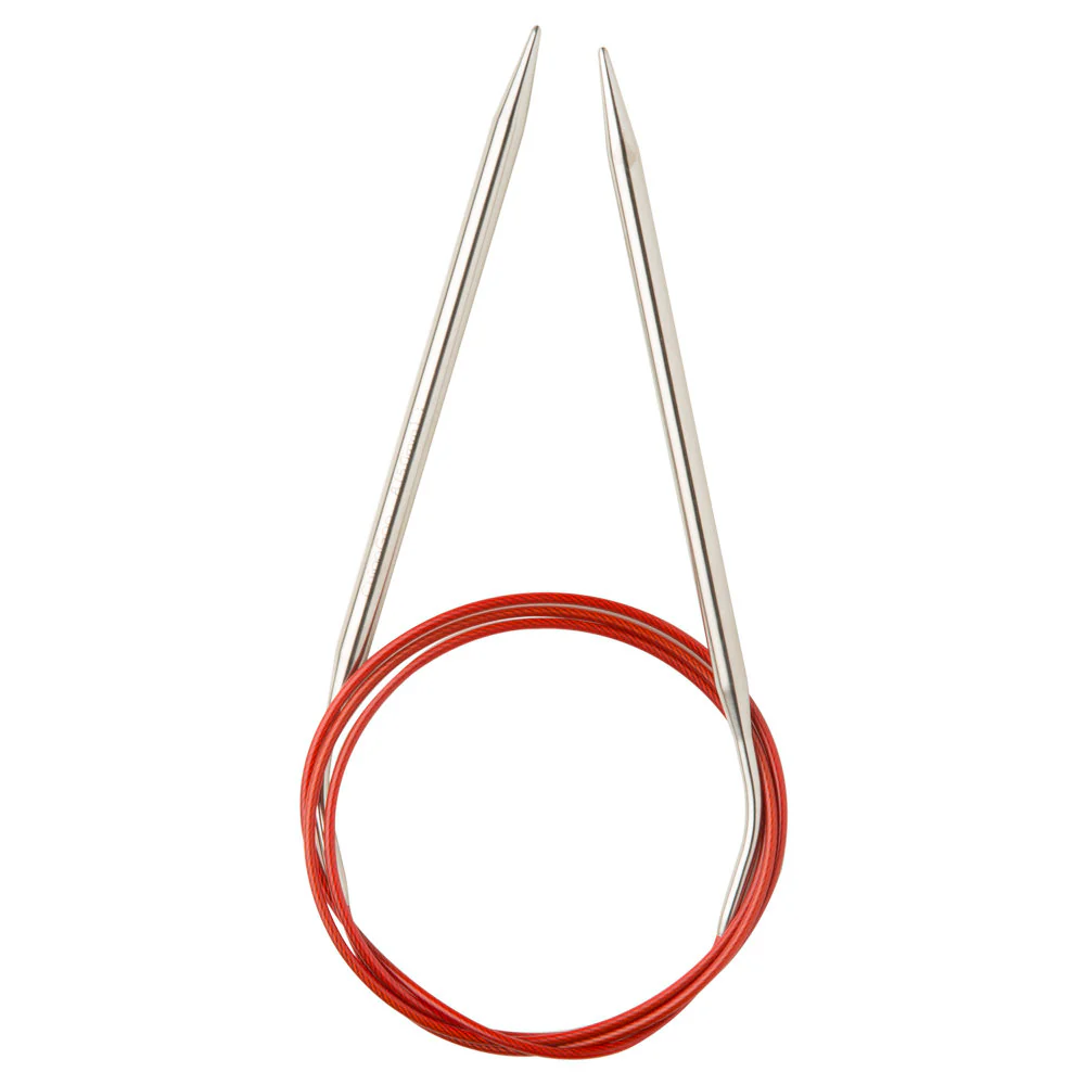 ChiaoGoo Knit Red 4.50 mm 100 cm Stainless Steel Fixed Circular Needle - 6040-7