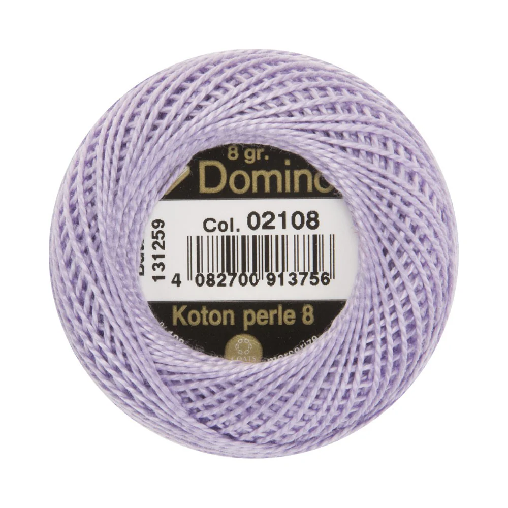 Domino Cotton Perle Size 8 Embroidery Thread (8 g), Purple - 4598008-02108